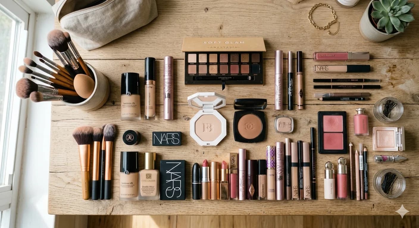 Beauty Cosmetics Flat-Lay — original prompt result