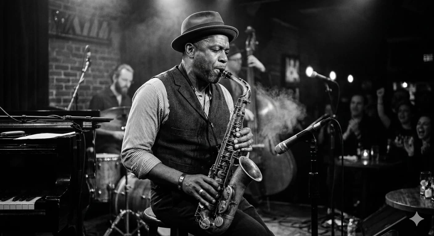 Jazz Saxophonist Portrait — original prompt result