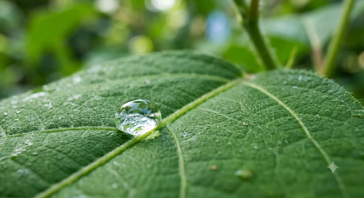 Dewdrop Macro on a Leaf — original prompt result